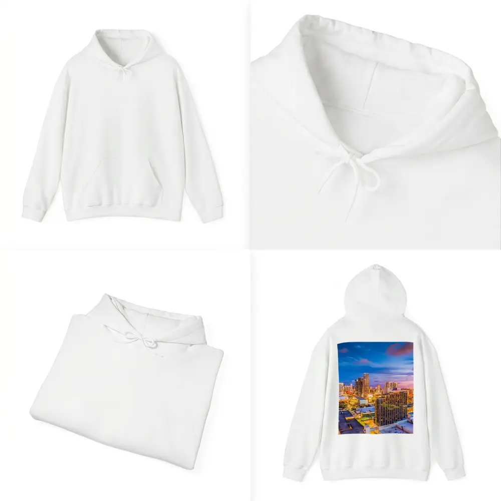 Miami Downtown Skyline At Sunset Dusk – Hoodies