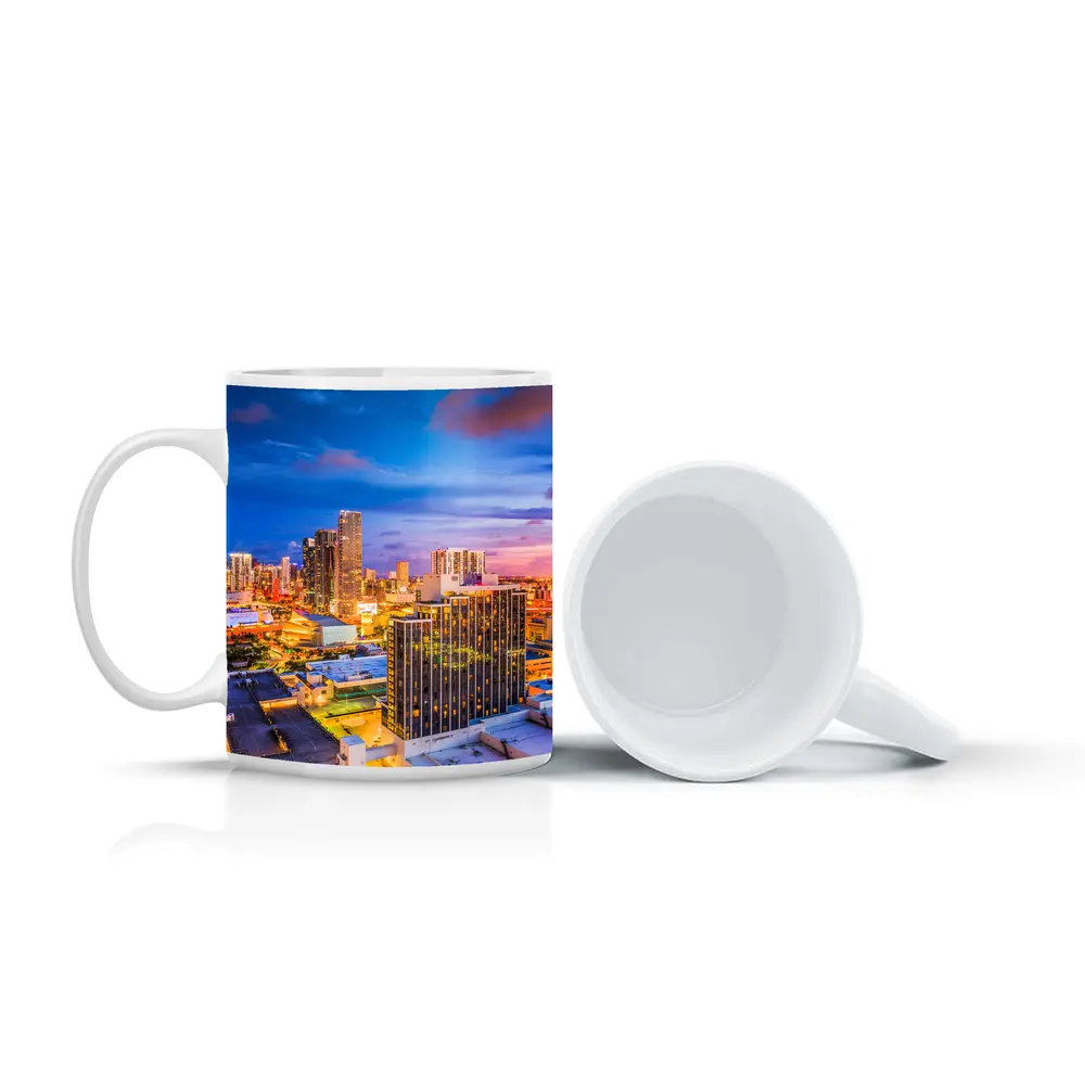 Miami Downtown Skyline At Sunset Dusk – Mugs