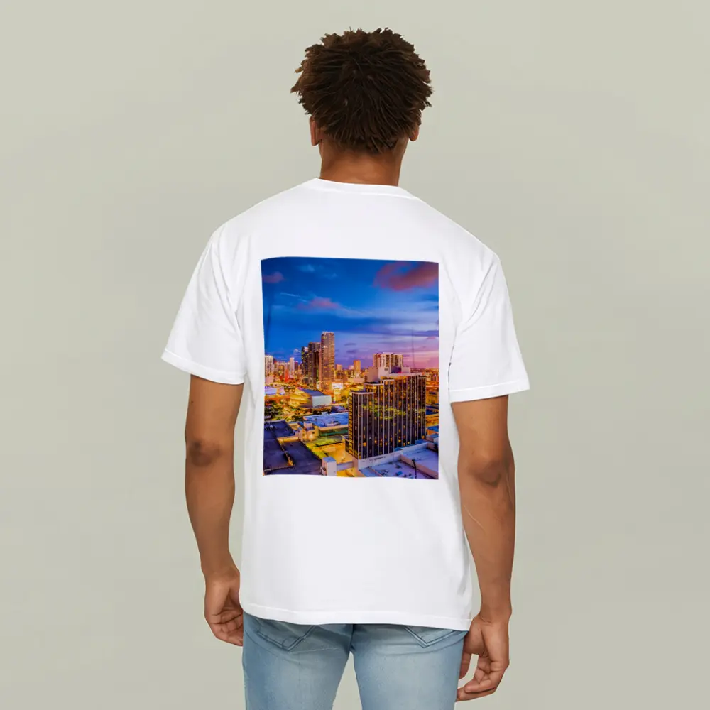 Miami Downtown Skyline At Sunset Dusk – T-Shirts
