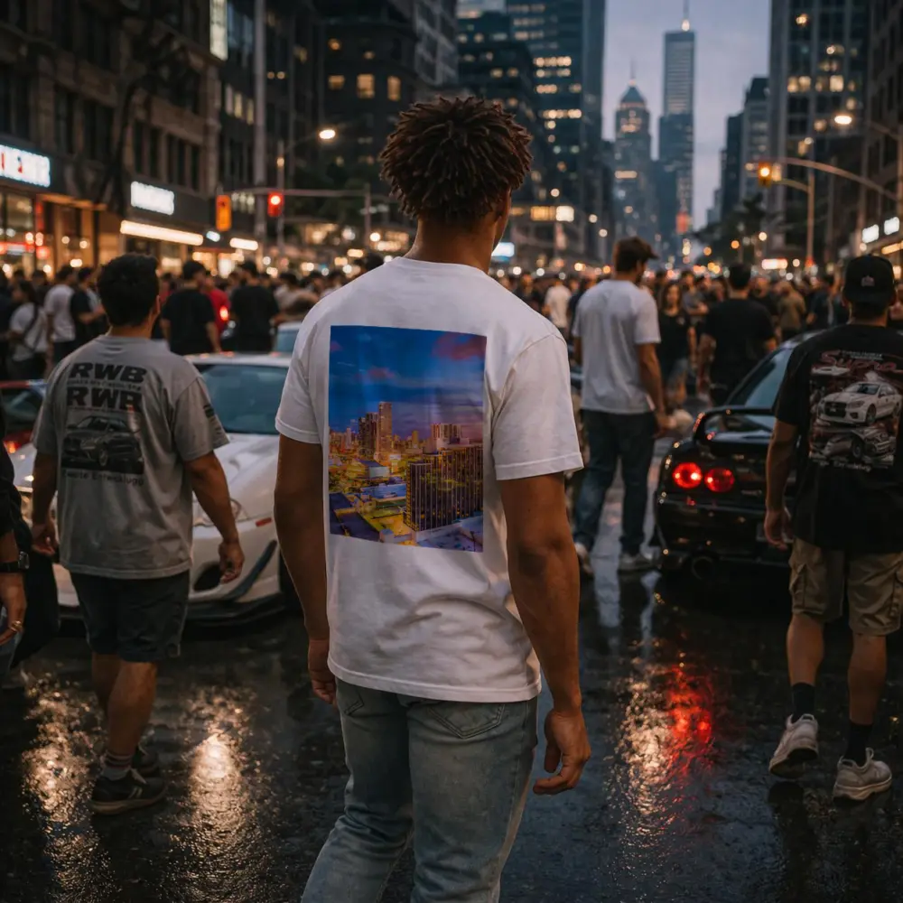 Miami Downtown Skyline At Sunset Dusk – T-Shirts