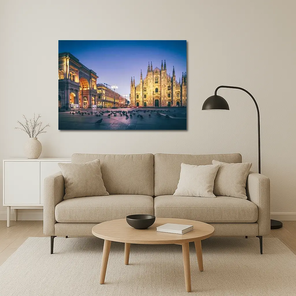 Milan Cathedral Duomo Square Blue Dawn – Wall Art