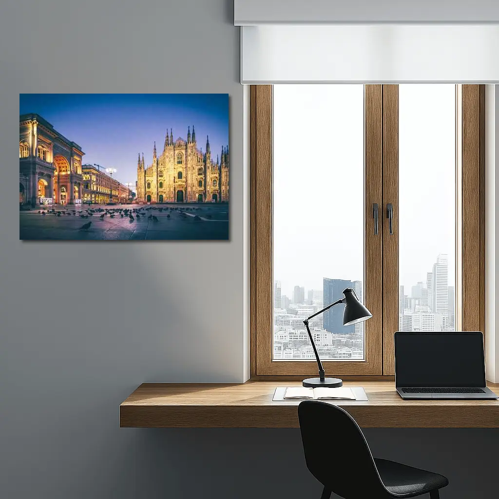 Milan Cathedral Duomo Square Blue Dawn – Wall Art