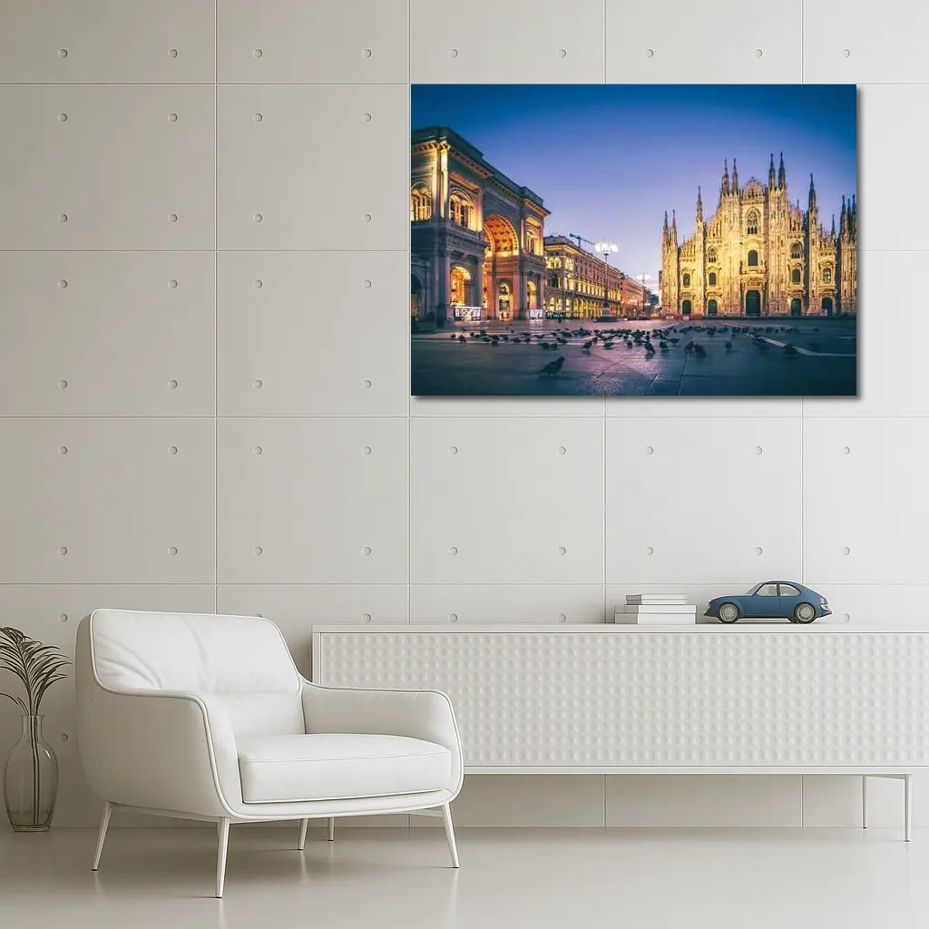 Milan Cathedral Duomo Square Blue Dawn – Wall Art