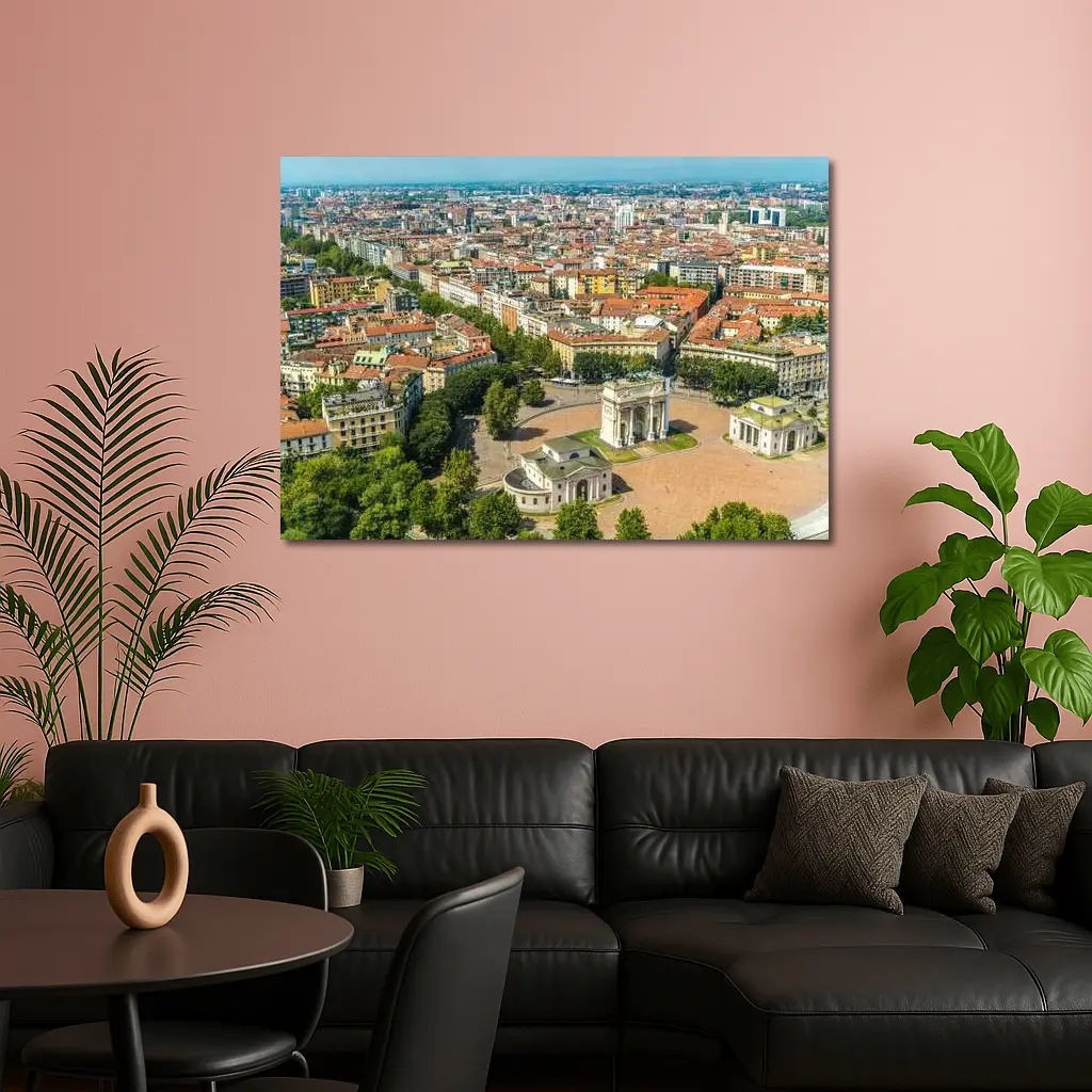 Milan Italy Arco della Pace Aerial View – Wall Art