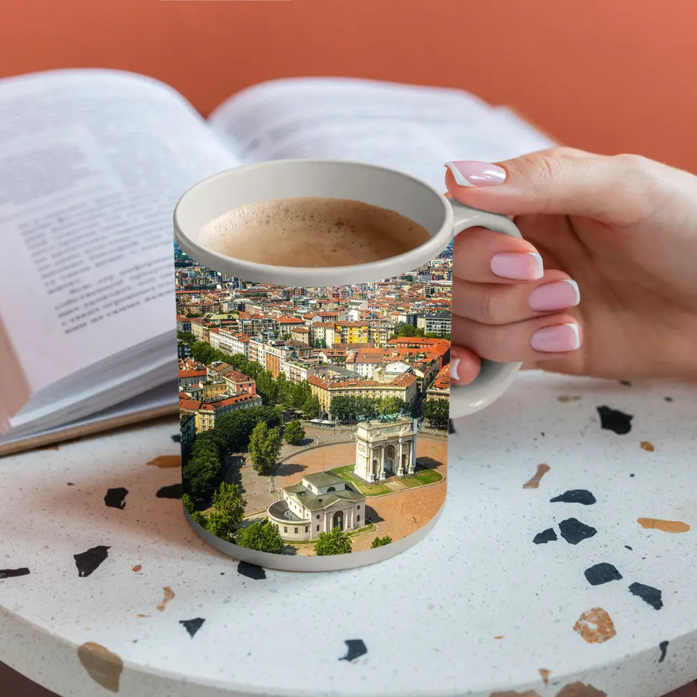 Milan Italy Arco della Pace Aerial View – Mugs