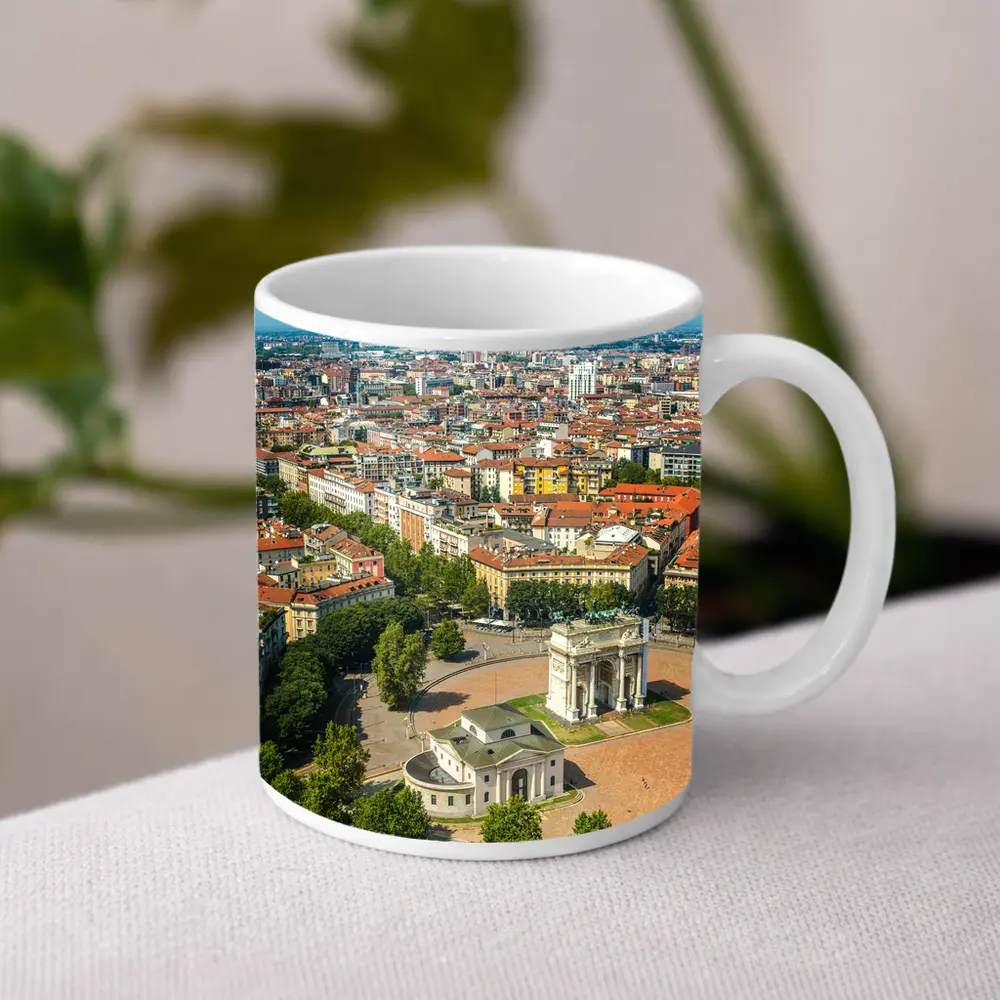 Milan Italy Arco della Pace Aerial View – Mugs