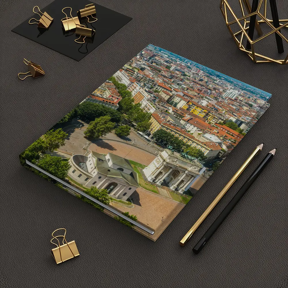 Milan Italy Arco della Pace Aerial View – Notebooks