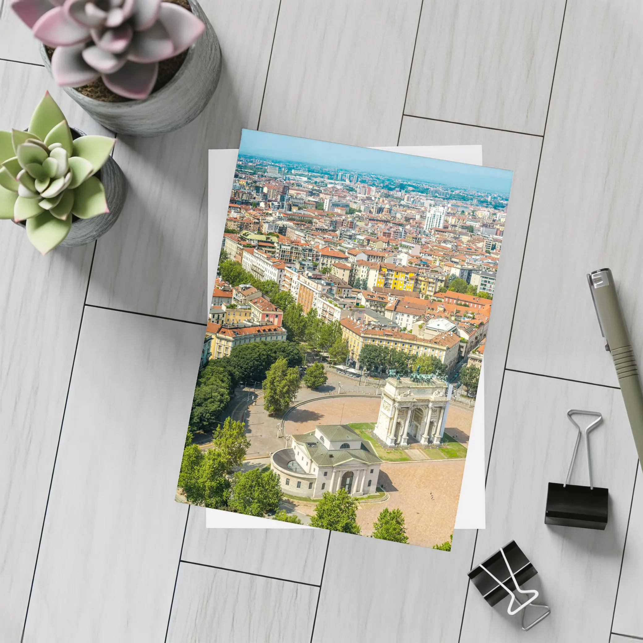 Milan Italy Arco della Pace Aerial View – Postcards