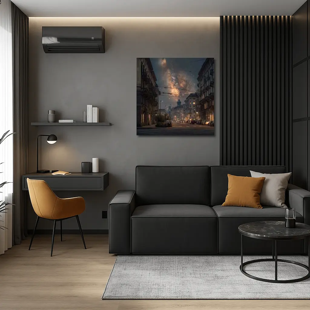 Milan City Street Milky Way Night Sky – Wall Art