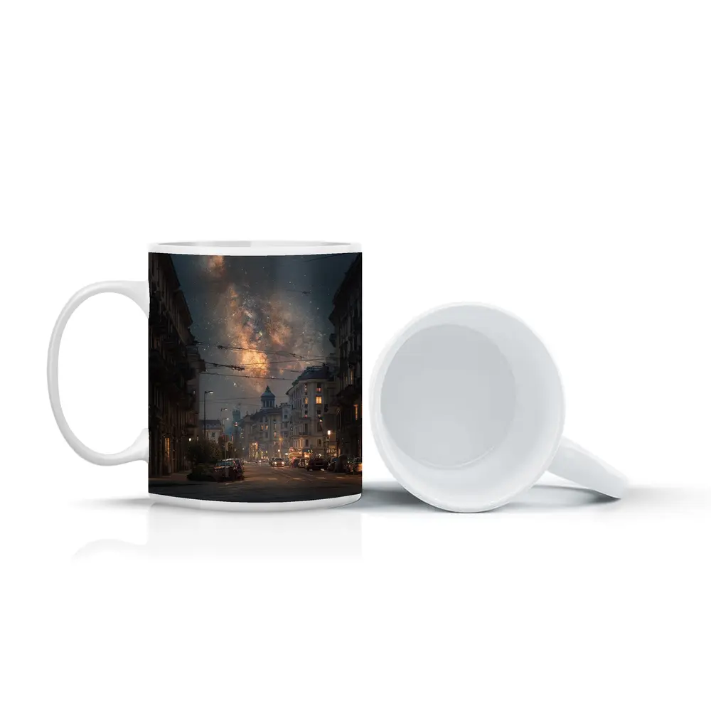 Milan City Street Milky Way Night Sky – Mugs
