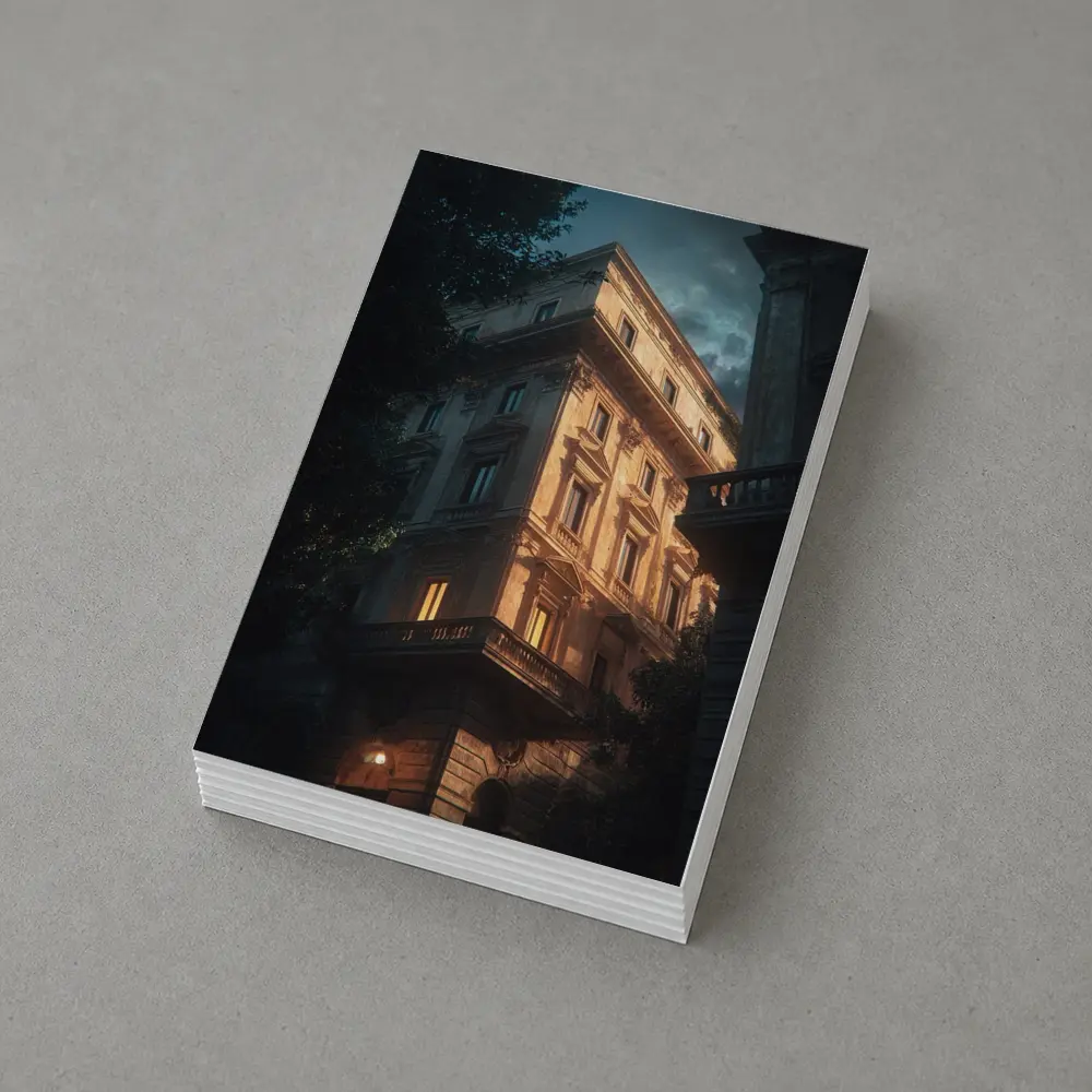Classical Italian Building Glowing At Night – Postcards
