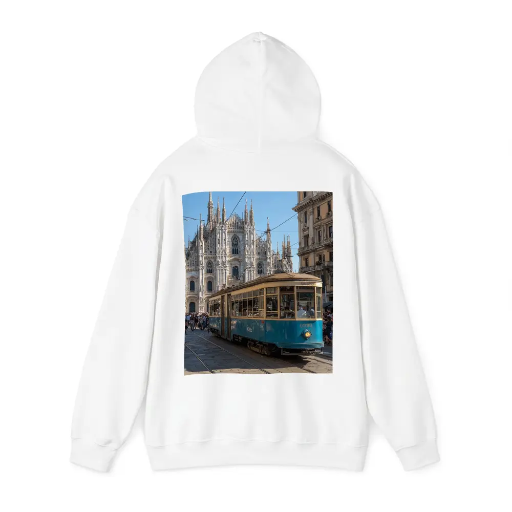 Milan Duomo Cathedral Vintage Tram Street Scene – Hoodies
