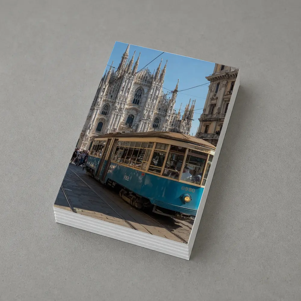 Milan Duomo Cathedral Vintage Tram Street Scene – Postcards