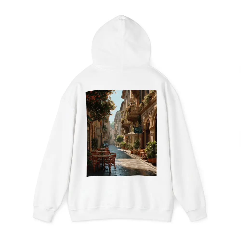 Sunny Italian Street Cafe Outdoor Seating – Hoodies