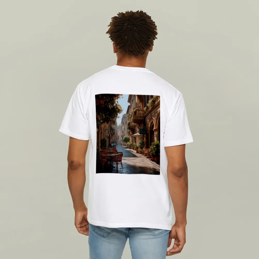 Sunny Italian Street Cafe Outdoor Seating – T-Shirts