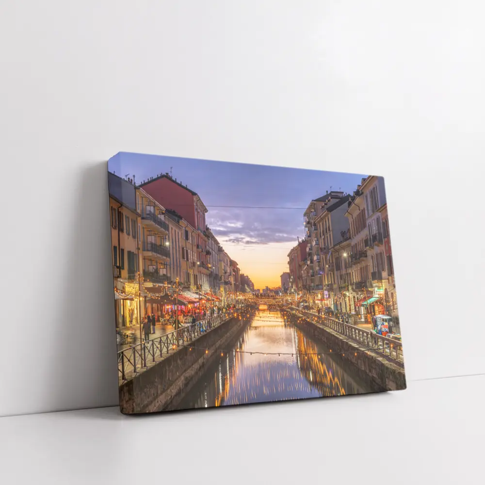 Milan Naviglio Grande Canal at Sunset – Wall Art