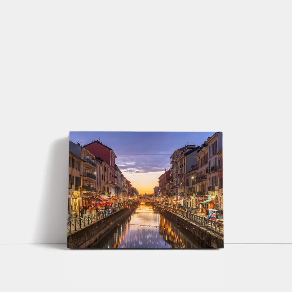 Milan Naviglio Grande Canal at Sunset – Wall Art