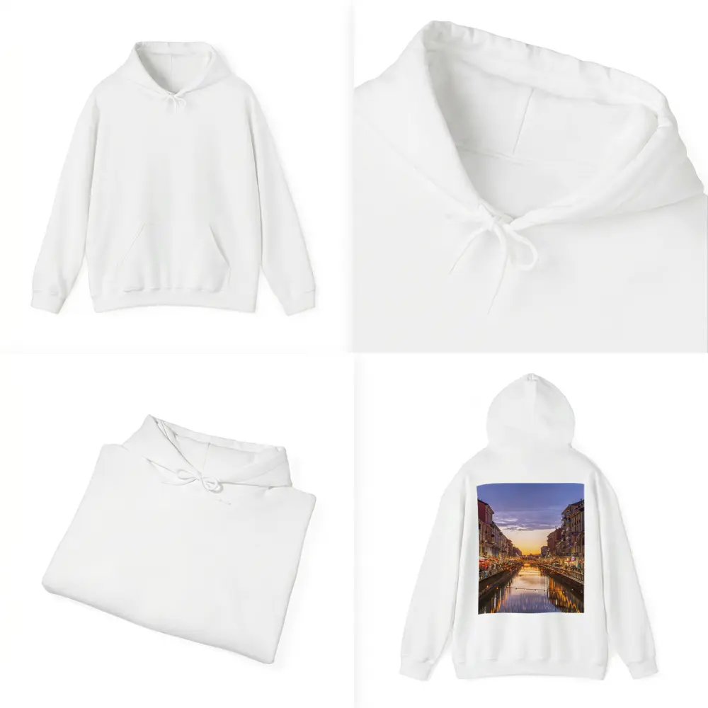 Milan Naviglio Grande Canal at Sunset – Hoodies