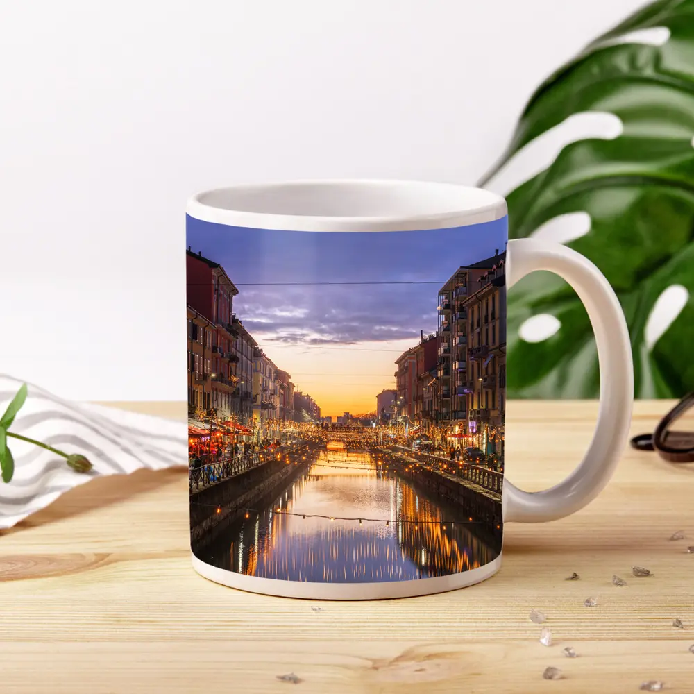 Milan Naviglio Grande Canal at Sunset – Mugs