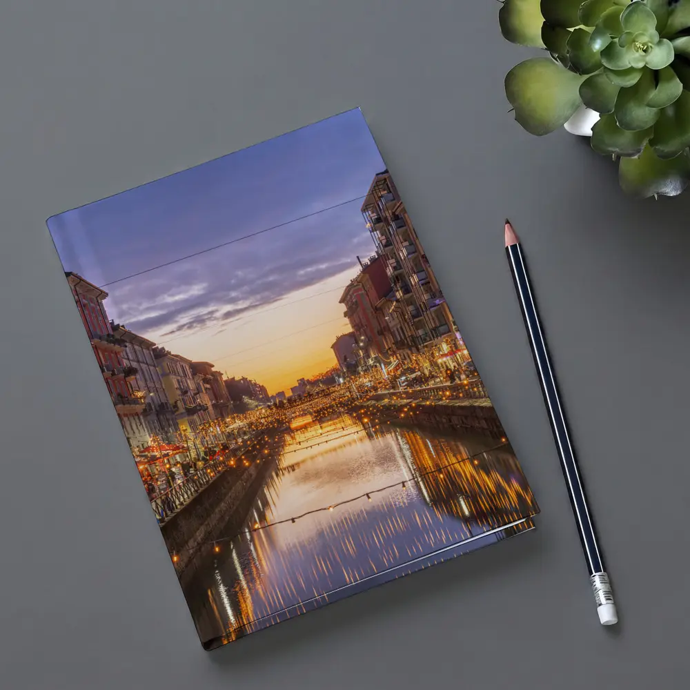 Milan Naviglio Grande Canal at Sunset – Notebooks