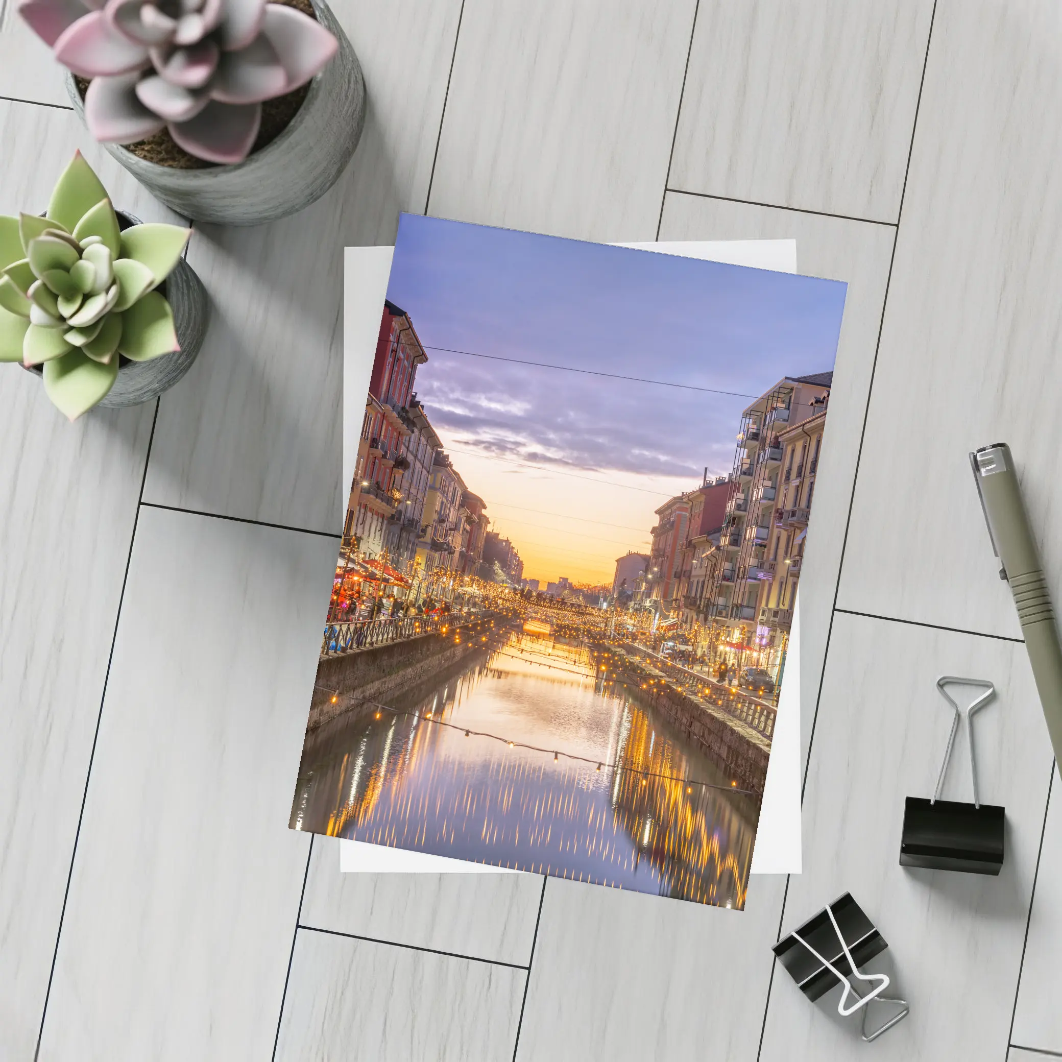 Milan Naviglio Grande Canal at Sunset – Postcards