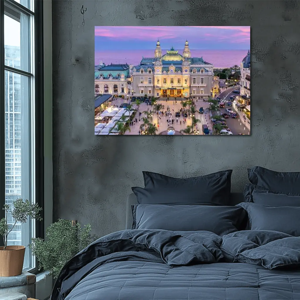 Monte Carlo Casino Square at Dusk – Wall Art