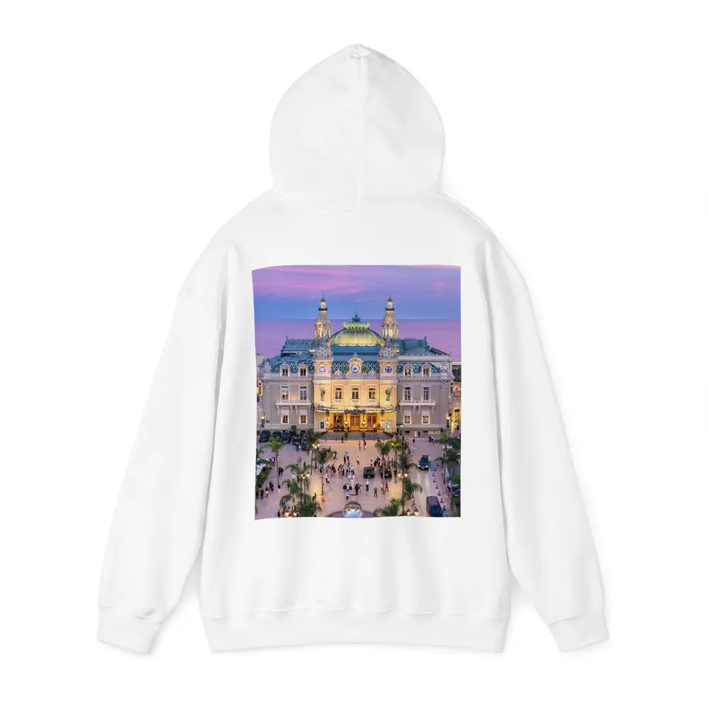 Monte Carlo Casino Square at Dusk – Hoodies