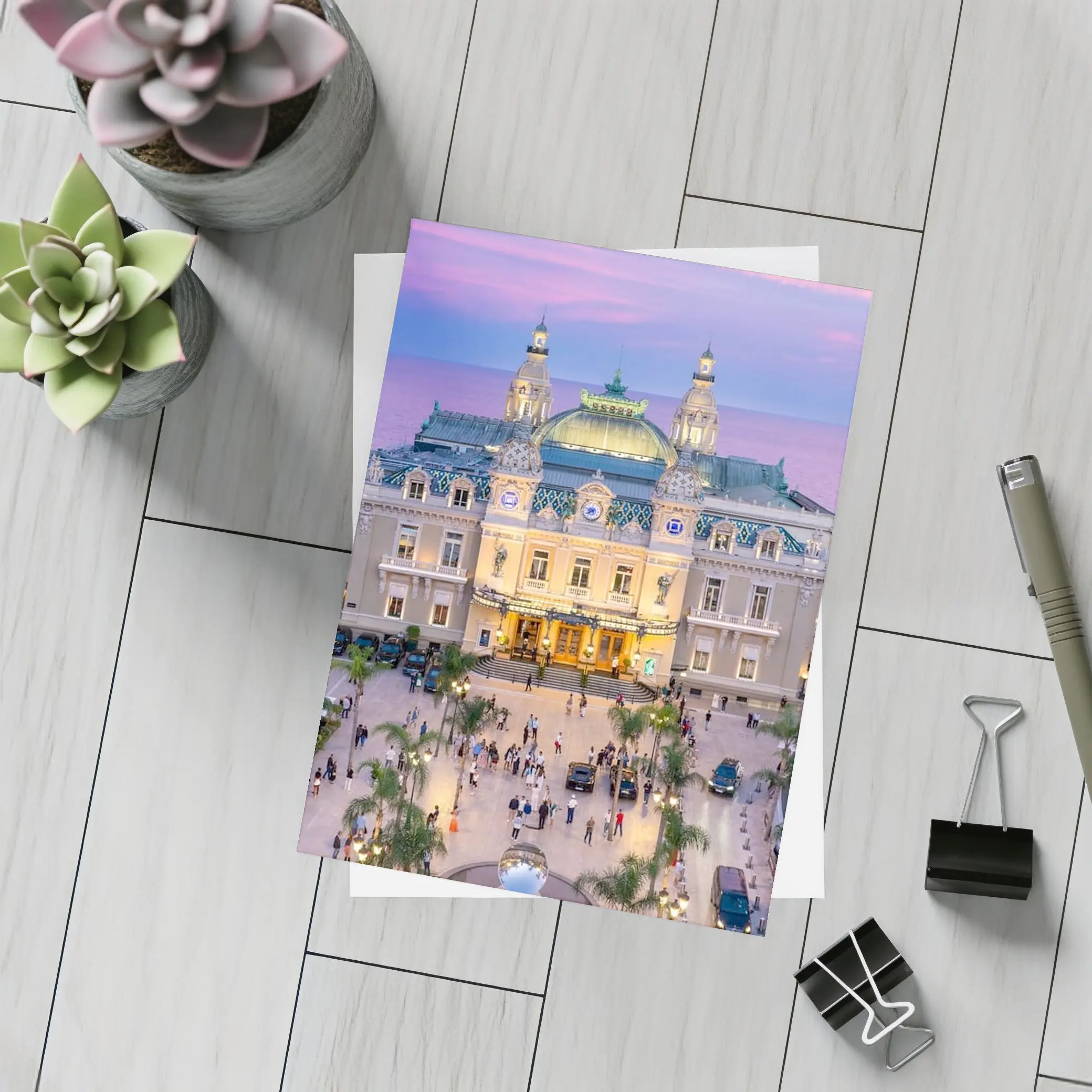 Monte Carlo Casino Square at Dusk – Postcards