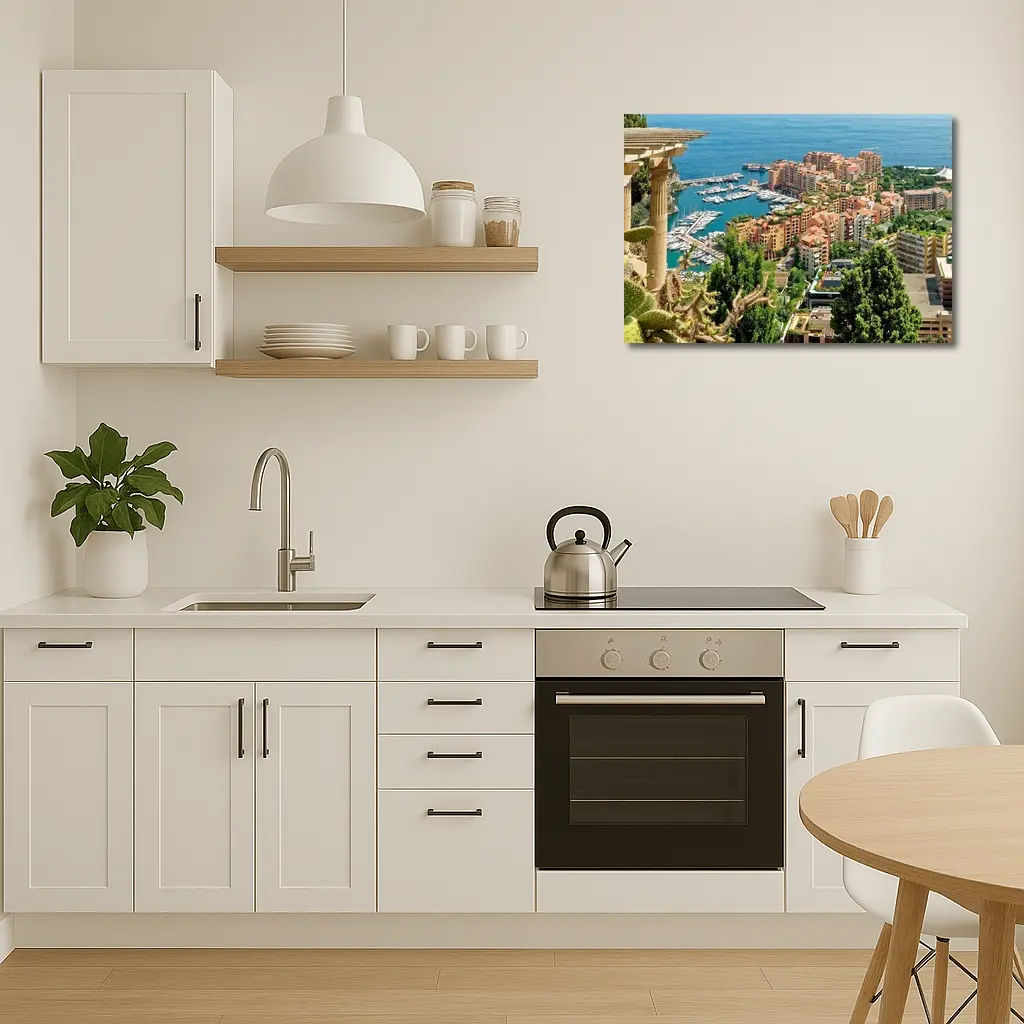Monaco Harbor Aerial View Mediterranean Coast – Wall Art