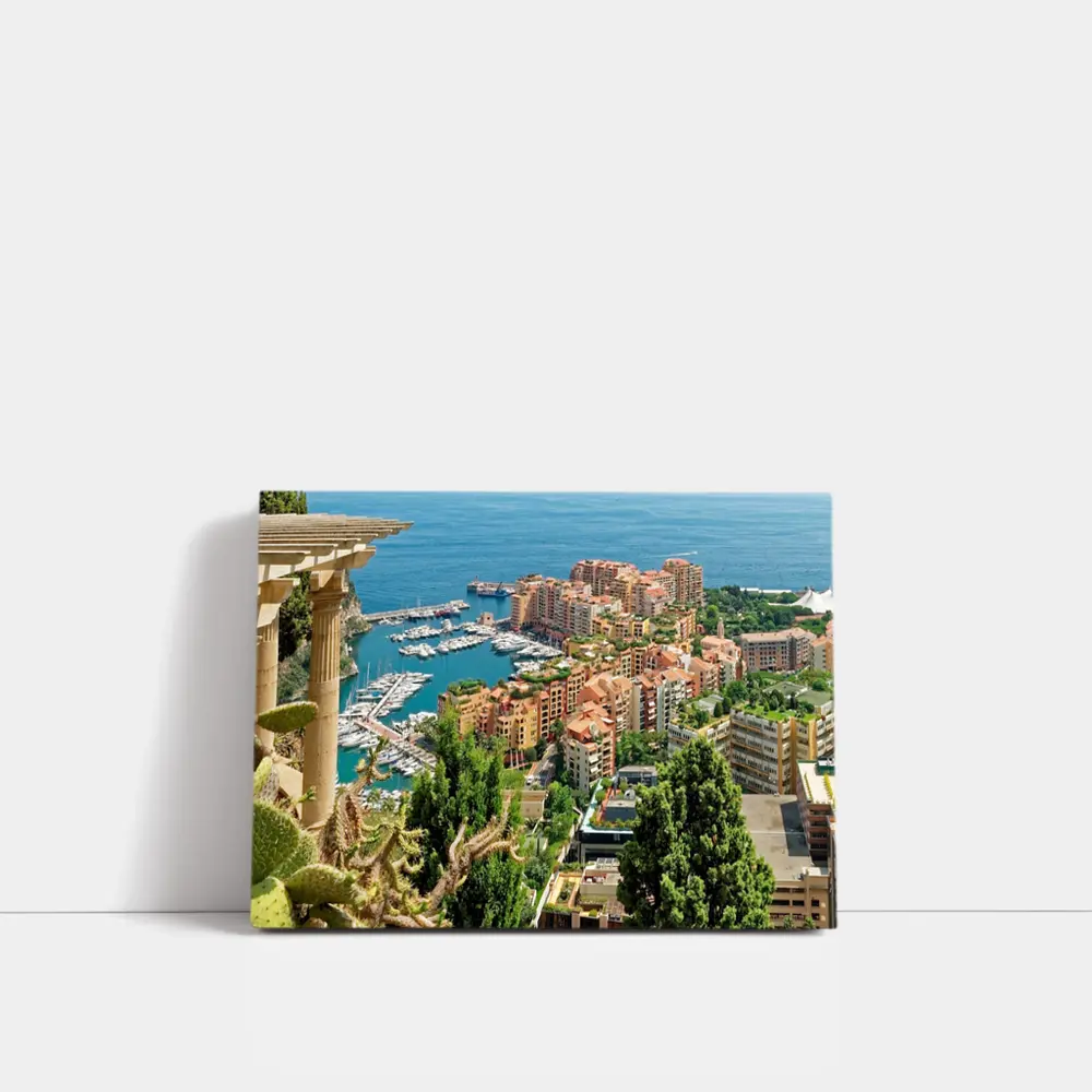 Monaco Harbor Aerial View Mediterranean Coast – Wall Art