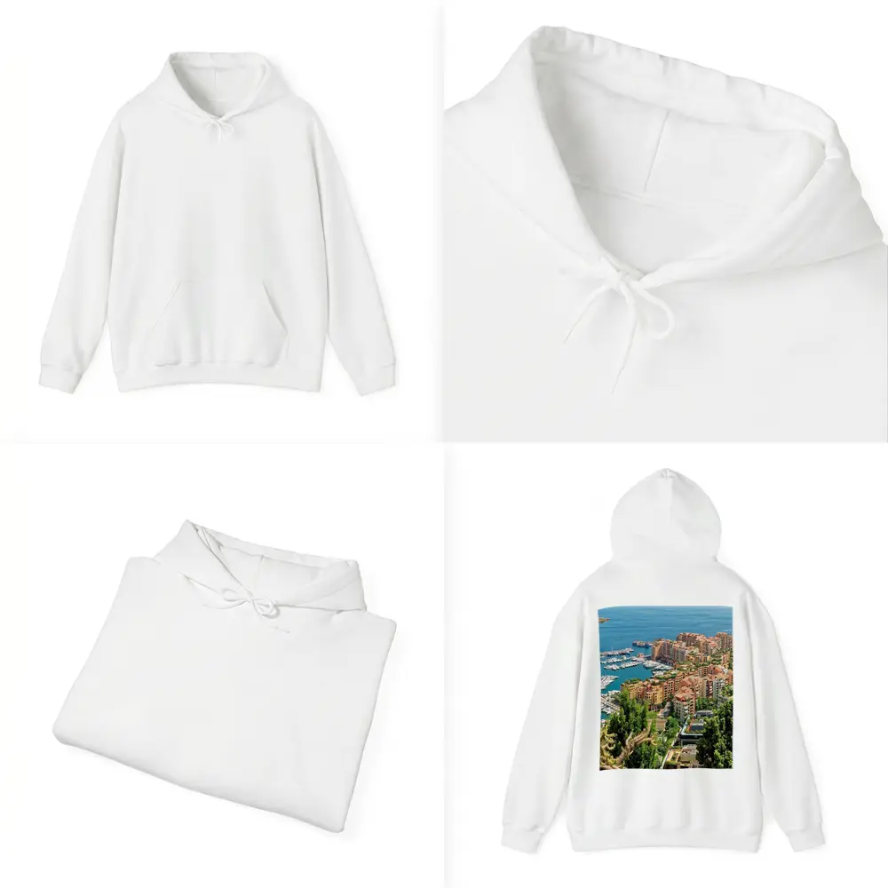 Monaco Harbor Aerial View Mediterranean Coast – Hoodies