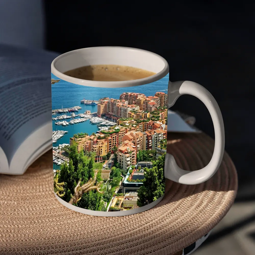 Monaco Harbor Aerial View Mediterranean Coast – Mugs