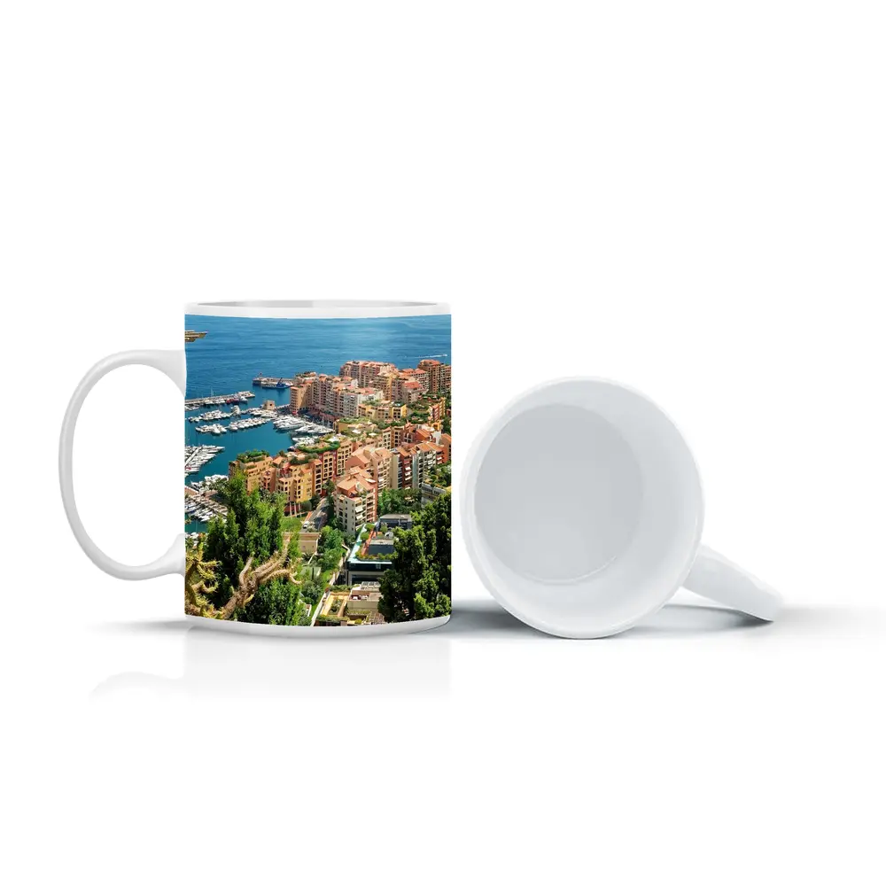 Monaco Harbor Aerial View Mediterranean Coast – Mugs