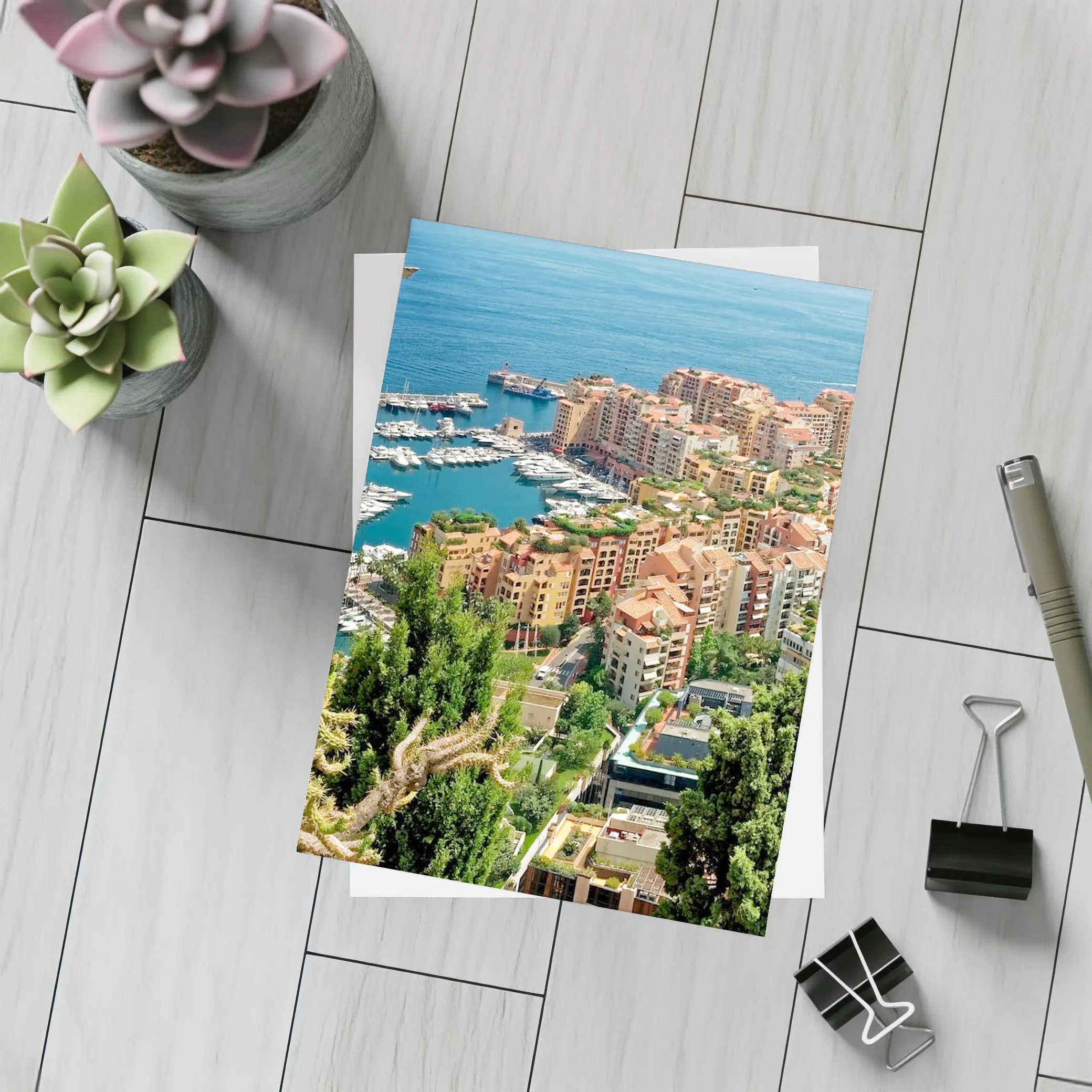 Monaco Harbor Aerial View Mediterranean Coast – Postcards