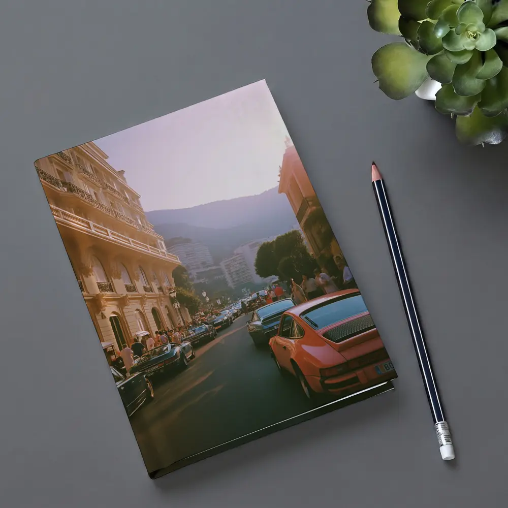 Porsche 911 Street Scene Monaco Sunset – Notebooks