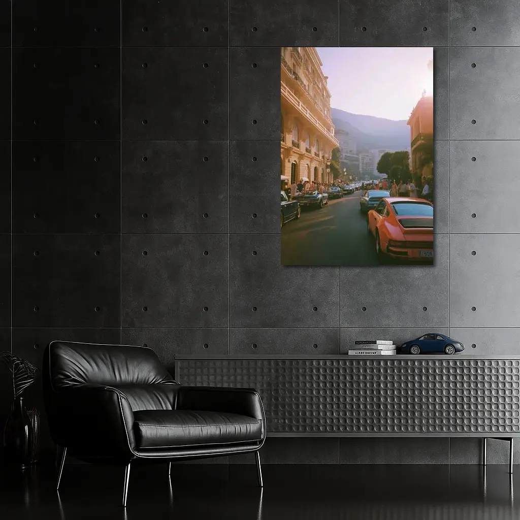 Porsche 911 Street Scene Monaco Sunset – Wall Art