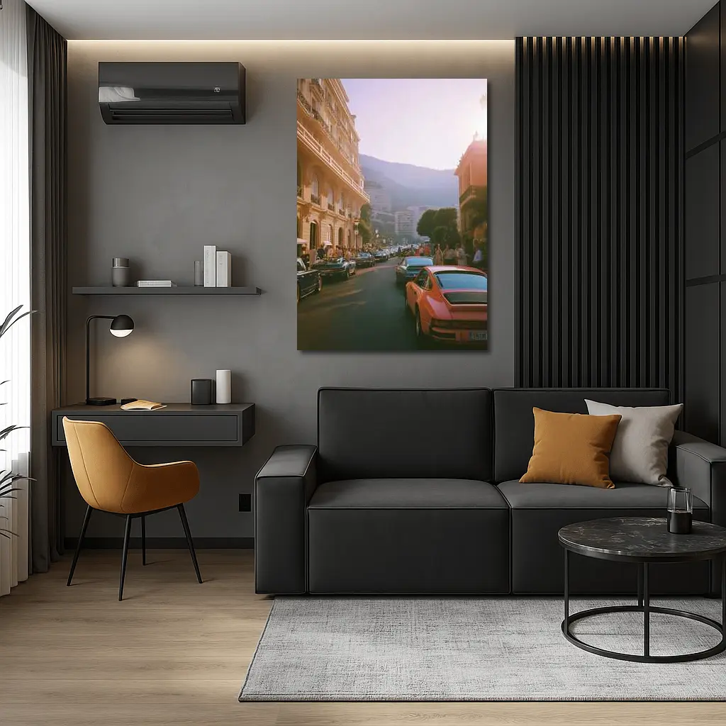 Porsche 911 Street Scene Monaco Sunset – Wall Art