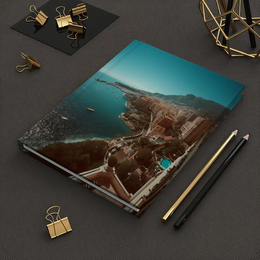 Monaco Coastline Aerial View Mediterranean Sea – Notebooks