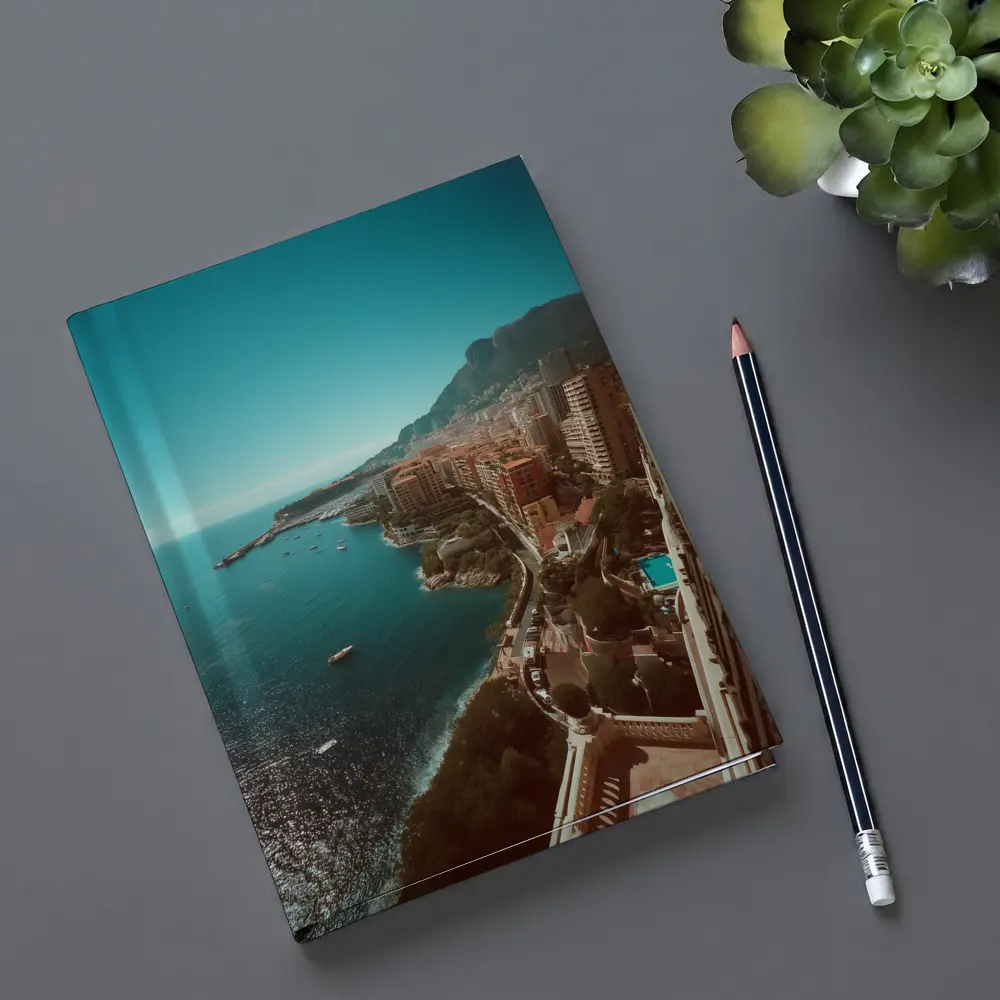 Monaco Coastline Aerial View Mediterranean Sea – Notebooks