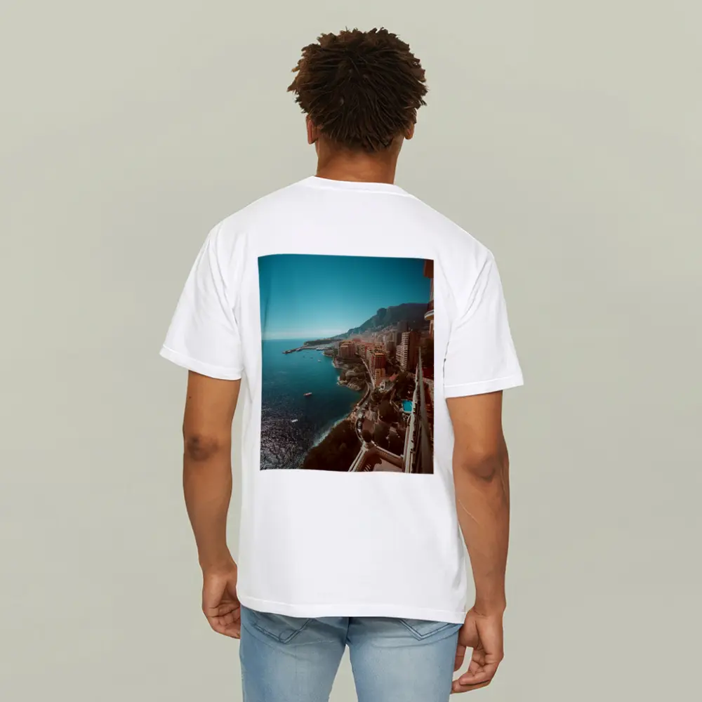 Monaco Coastline Aerial View Mediterranean Sea – T-Shirts