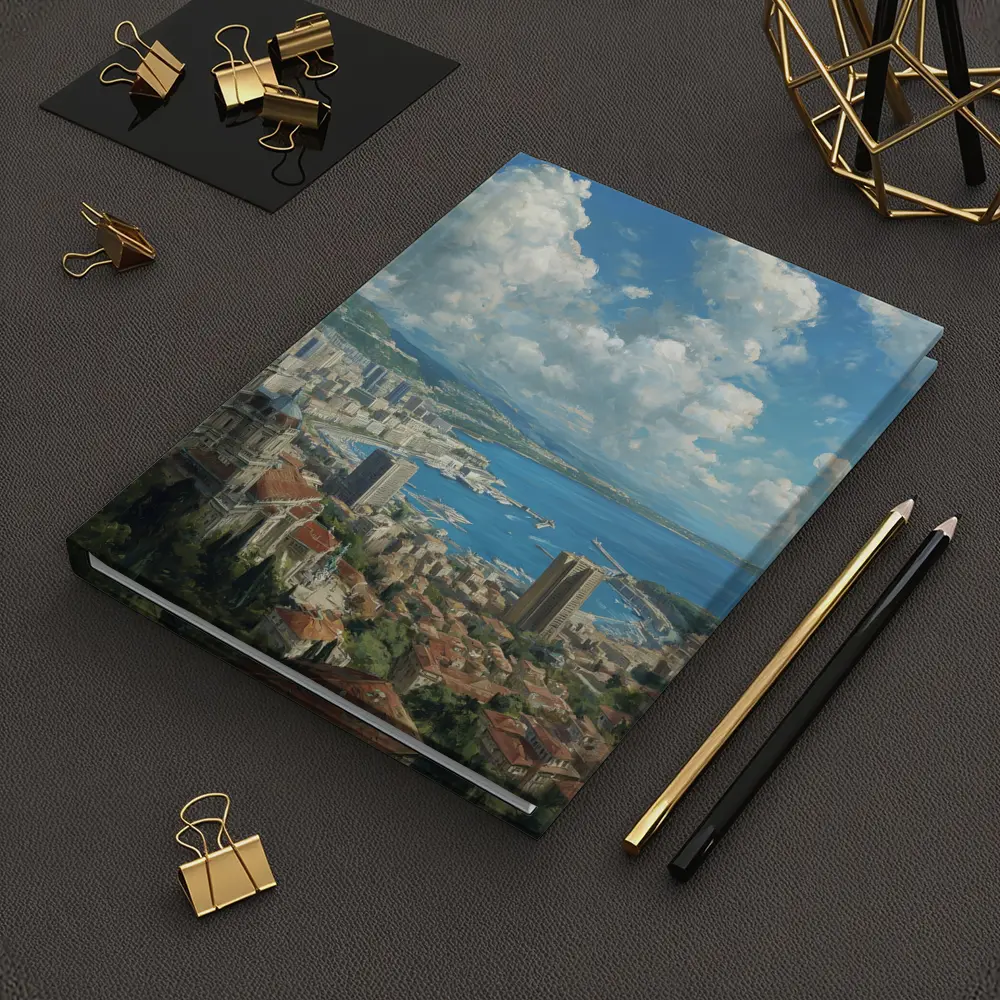 Monaco Cityscape Harbor Oil Painting Art – Notebooks