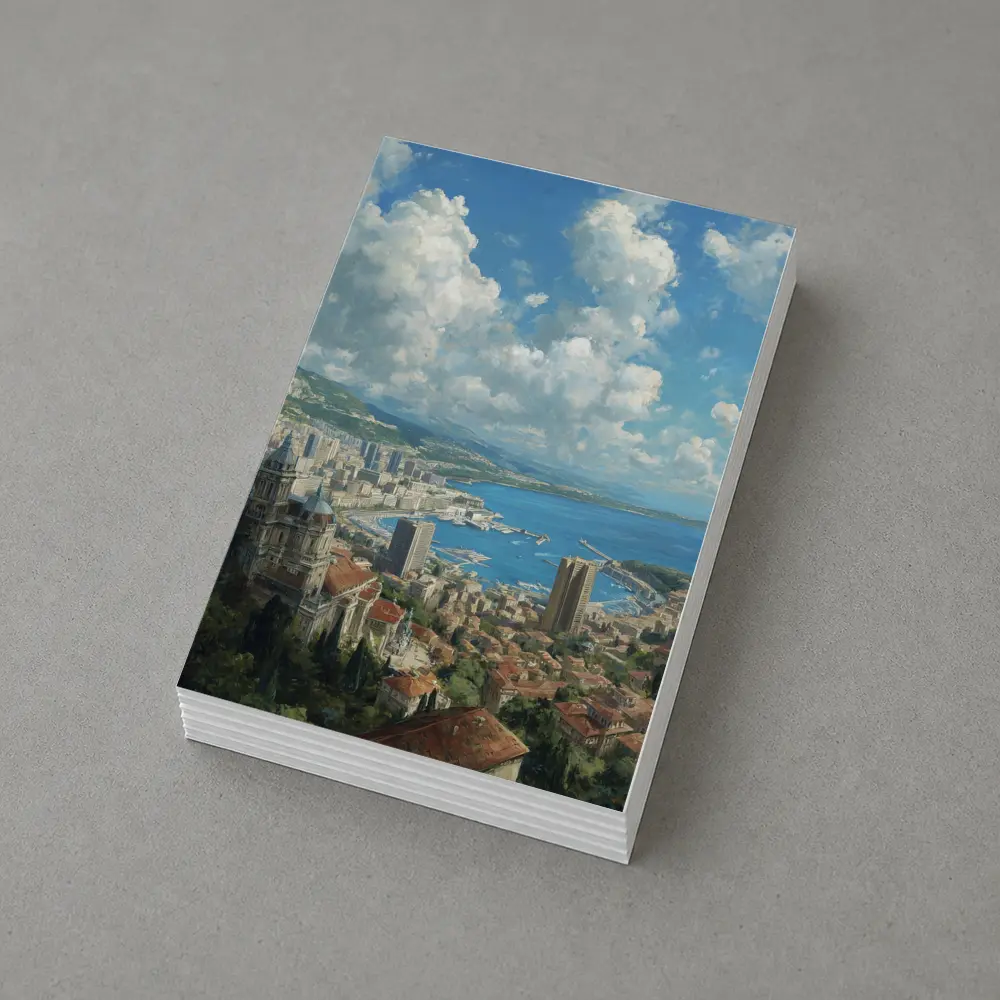 Monaco Cityscape Harbor Oil Painting Art – Postcards