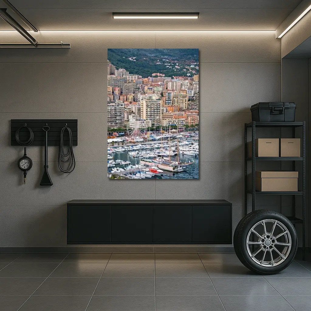 Monaco Harbor Skyline Hillside City View – Wall Art