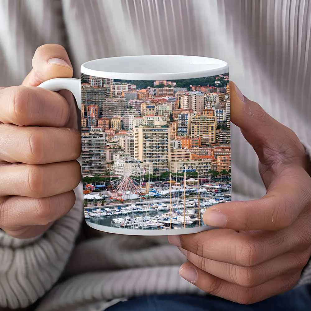Monaco Harbor Skyline Hillside City View – Mugs