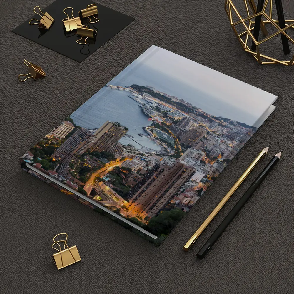 Monaco Coastline Aerial View Dusk City – Notebooks