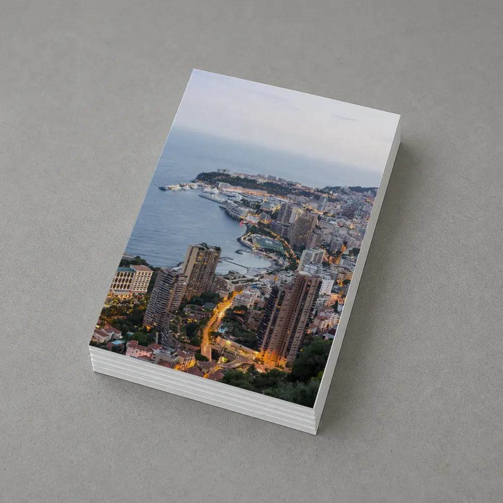 Monaco Coastline Aerial View Dusk City – Postcards