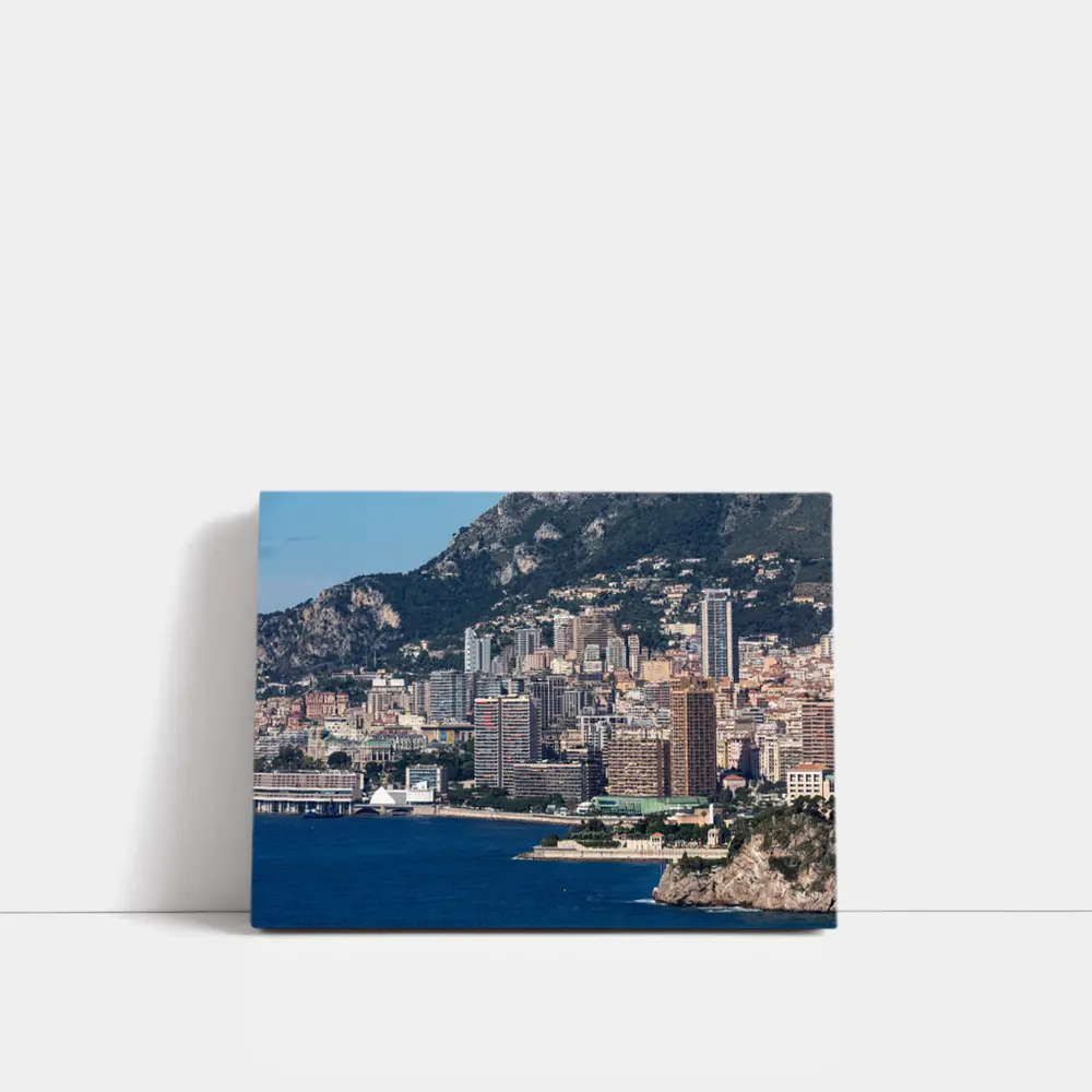 Monaco Skyline Coastal City Mountain View – Wall Art