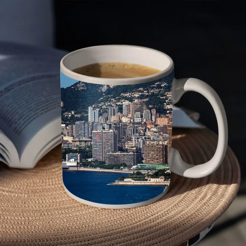 Monaco Skyline Coastal City Mountain View – Mugs