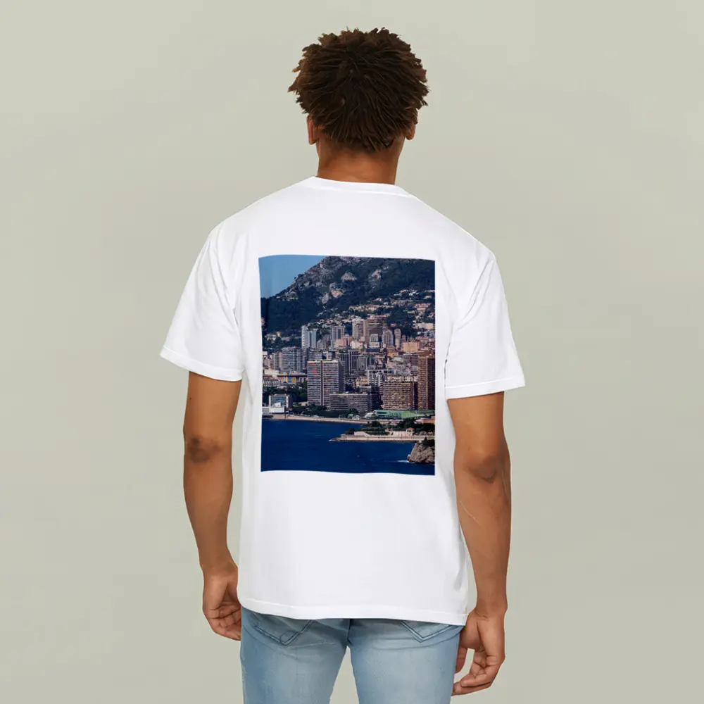 Monaco Skyline Coastal City Mountain View – T-Shirts