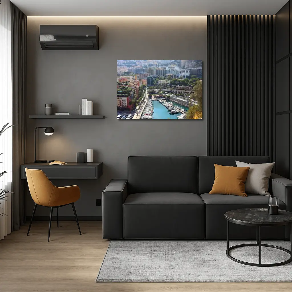Monaco Harbor Aerial View With Yachts – Wall Art
